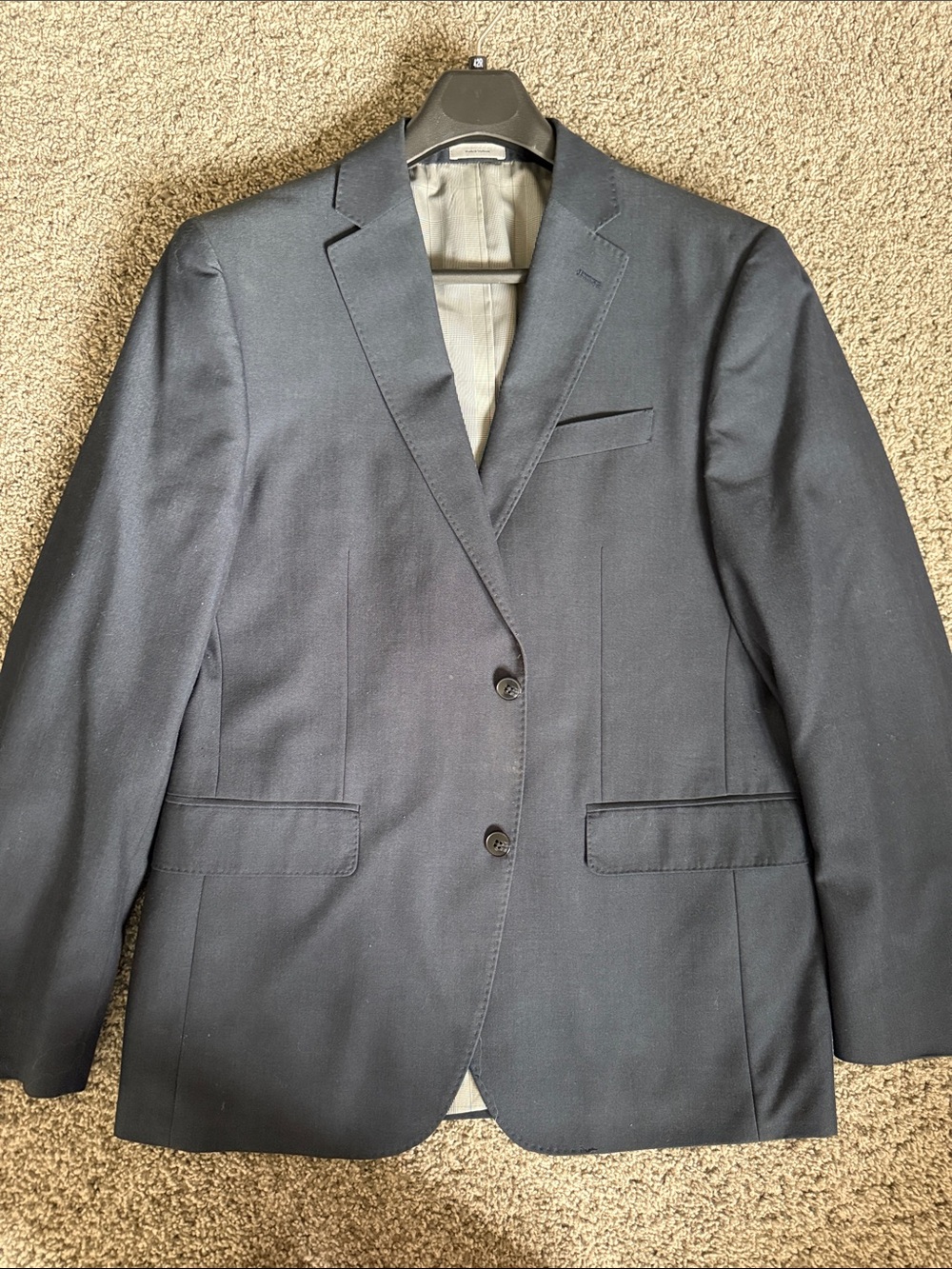 jf j.ferrar Men's Dark Navy Suit